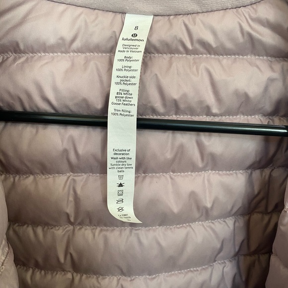 Lululemon jacket pale pink brand new with hood - Picture 8 of 8